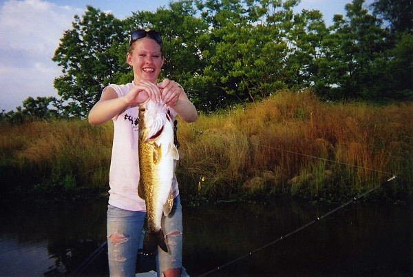 Samantha Marcella with a very big bass