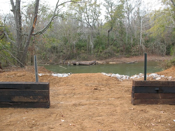 Barriers at the top of the ramp