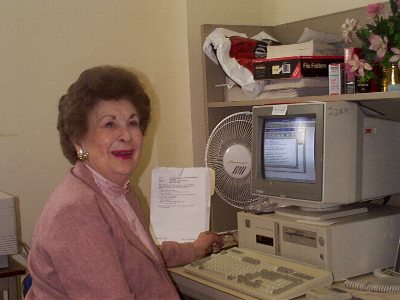 Janette Sturgis at her computer